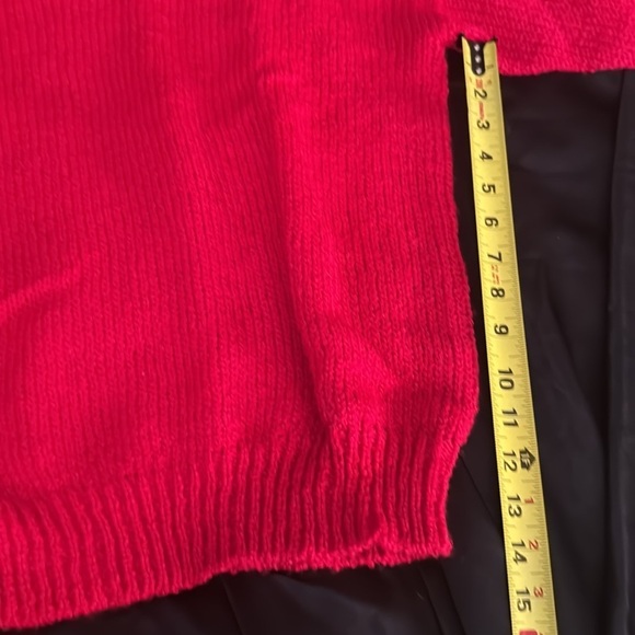 Bristol Court 70's Ski Sweater | Vintage Red Stand Collar Knit Sweater - Picture 8 of 9